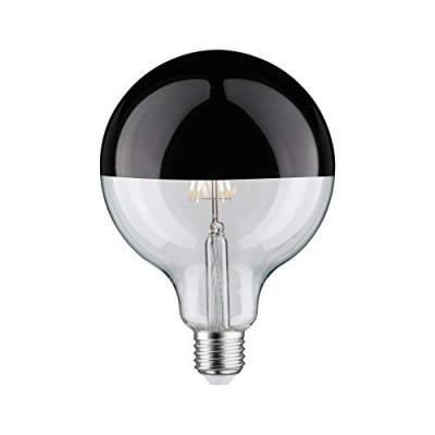 Paulmann LED &agrave; t&ecirc;te miroir E27 6,5W noir chrom&eacute;