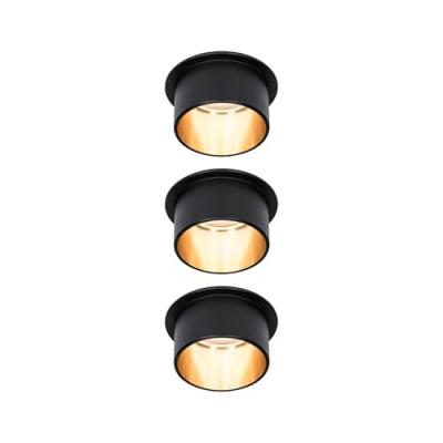 Paulmann Gil LED encastrable noir mat/dor&eacute;, par 3