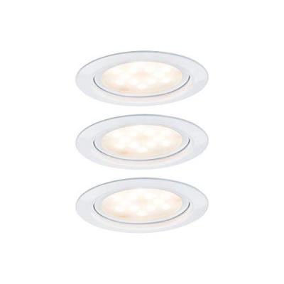 Paulmann - Kit encastr&eacute;s meuble led 3x4,5W 6VA 230V/350mA 65mm blanc/m&eacute;tal