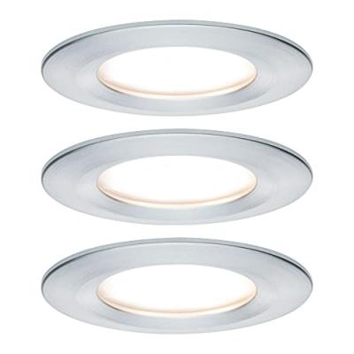 Paulmann lot 3 spots LED Slim Coin dimmable, alu