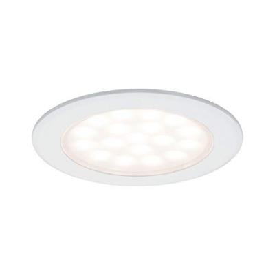 Kit de 2 spots LED de meuble &agrave; encastrer rond blanc d&eacute;poli 2 x 2,5W