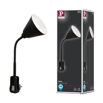 Spot sur prise junus avec bras flexible - e14 - 20w - noir