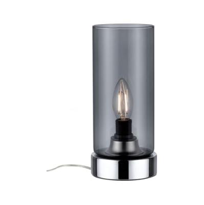 Paulmann lampe &agrave; poser Pinja chrom&eacute;e/grise fum&eacute;e
