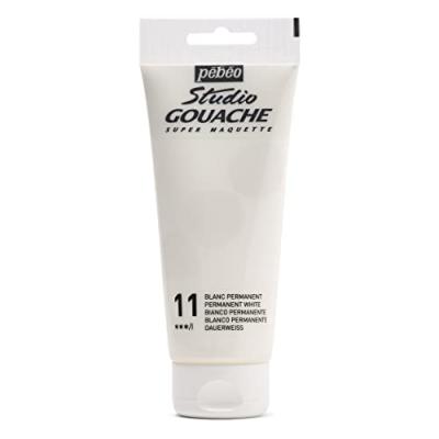 P&eacute;b&eacute;o peinture gouache 1 tube de 100 ml blanc permanent