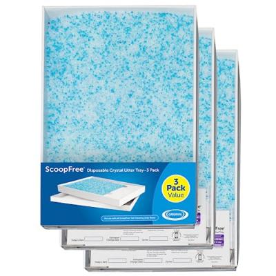 SCOOPFREE Litiere de rechange Blue Cristal - Lot de 3 - Pour chat