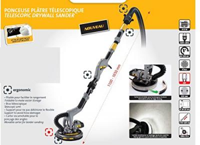 Ponceuse Placo pl&acirc;tre t&eacute;lescopique 810W 225mm ENERGYSand-225 Peugeot