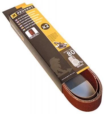 Jeu de 2 bandes abrasives 760x25 mm Grain 80 PEUGEOT OUTILLAGE