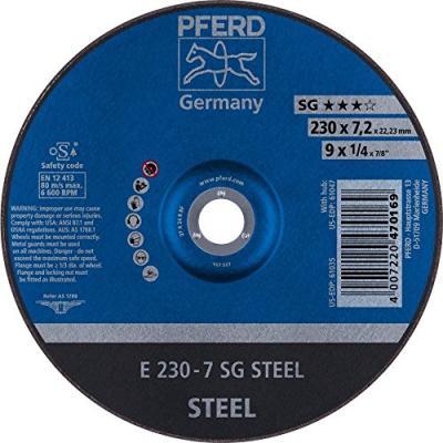 Pferd meule &agrave; &eacute;barber sg steel d230xs7,2 mm contre-coud&eacute; acier