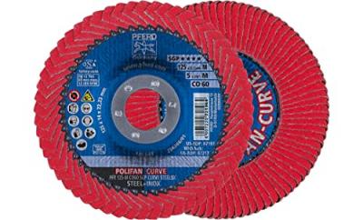 Disque &agrave; lamelles curve 125 mm grain 60 pour pour soudure dangle
