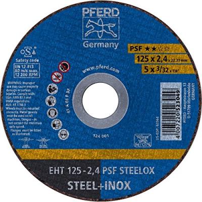 Pferd EHT1252,4A46PPSFINOX Disque &agrave; tron&ccedil;onner A46PPSF-I, Multicolore, 125 x 2,4 mm