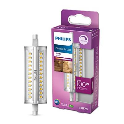 Ampoule led Crayon R7S 100W Blanc Neutre, Compatible Variateur, Verre - Philips