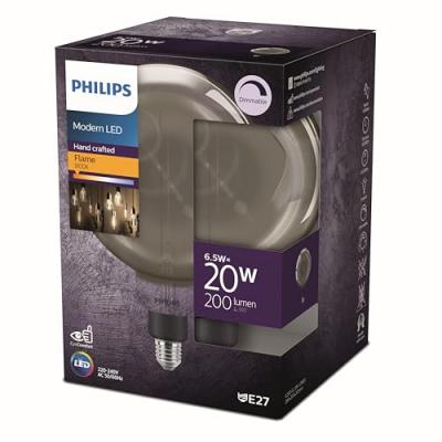 Philips ampoule LED Globe Giant E27 20W Blanc Chaud Smoky Compatible Variateur, Verre