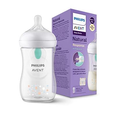 Philips Avent Natural Response Airfree Baby Bottle 260 Ml Stars Clair