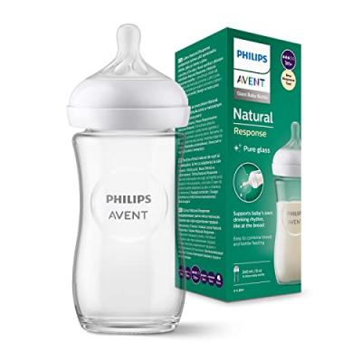 Philips Avent Natural Response Baby Bottle 240 Ml Glass Clair