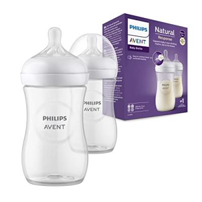 Philips Avent Natural Response Baby Bottle 260ml Double Pack Clair