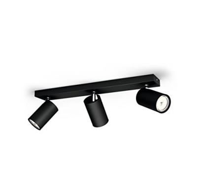 Philips myLiving Kosipo spot GU10 noir &agrave; 3 lampes