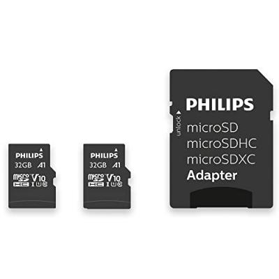 Pack Duo Carte Micro SDHC 32GB Class 10 UHS-I U1 inclus Adapter