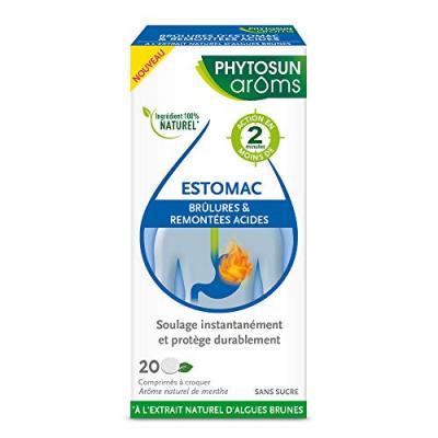 Br&ucirc;lures d'estomac et Remont&eacute;e Acides 20 comprim&eacute;s Phytosun Aroms