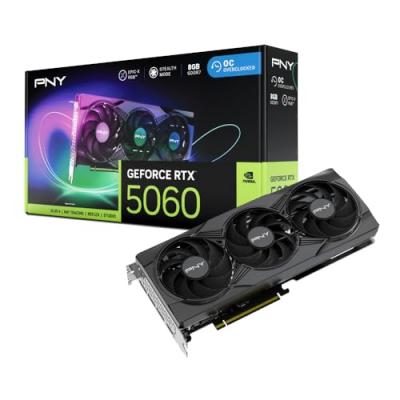 PNY ARGB EPIC-X RGB GeForce RTX 5060 OC Triple ventilateur 8 Go GDDR7 Reflex 2 RTX AI DLSS4