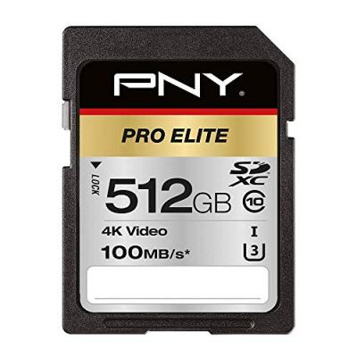 PNY Pro Elite Sdxc Card 512GB Class 10 UHS-I U3 100MB/S