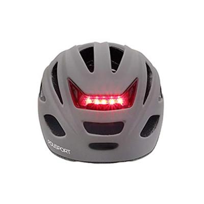 Casque v&eacute;lo city Polisport Citygo gris mat avec lumi&egrave;re- 52-59