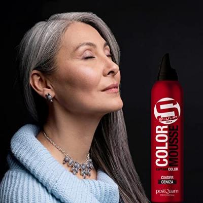 Postquam Mousse Fixatrice de Couleur Cendre - Couleur Temporaire, 300 ML