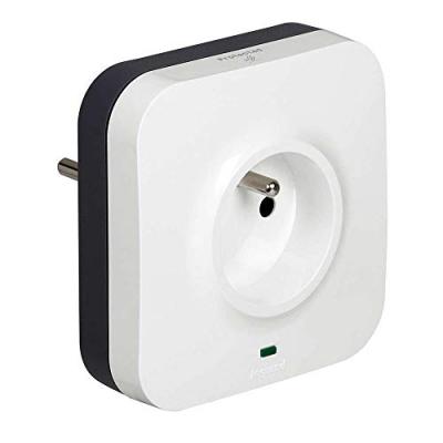 Prise avec terre prot&eacute;g&eacute;e et prise rj45 Neptune, LEGRAND, blanc