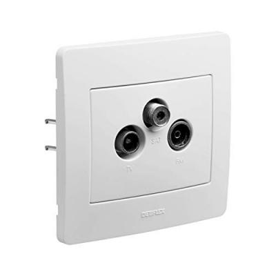 Prise Tv / Fm / Sat Diam2, Debflex, Blanc