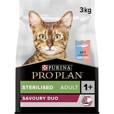 PRO PLAN Croquettes pour Chat Sterilise Optisavour Cabillaud 3kg