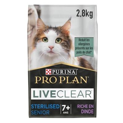 Croquettes Pro Plan Live Clear Chat st&eacute;rilis&eacute; Senior Dinde : 2,8 kg