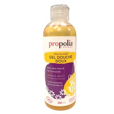 Gel douche doux certifi&eacute; Bio Miel, Aloe vera et Lait d'amande Propolia