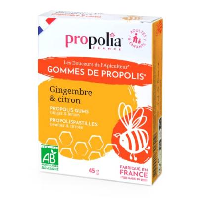 Gomme de propolis, citron et gingembre 45g propolia bio