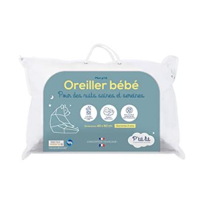 P'tit Lit Oreiller moelleux b&eacute;b&eacute; anti-acariens 40x60 cm
