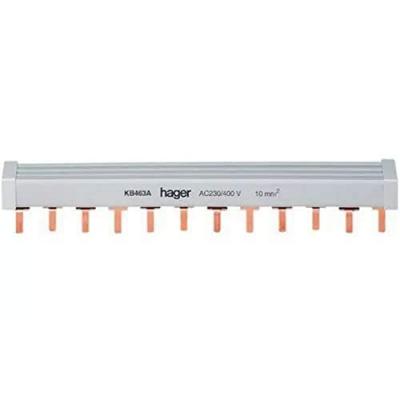 Puente de uni&oacute;n de leng&uuml;eta 4P, 10 mm&sup2;, 63A, 12M, color gris