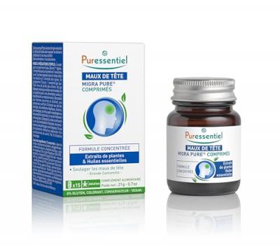 PURESSENTIEL Migra Pure Maux de T&ecirc;te x15 comprim&eacute;s