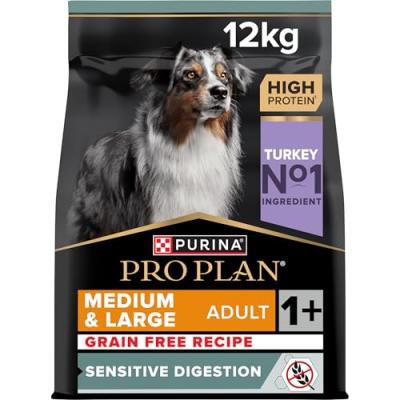 Pro Plan Medium & Large Adult Sans Grains Dinde pour chien 12 kg 