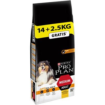 Croquettes chien Pro Plan Medium OptiBalance - Poulet - 14 et 2,5kg