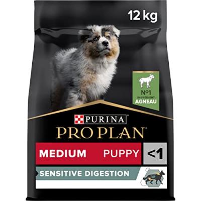 12kg PURINA PRO PLAN Medium Puppy Sensitive Digestion, &agrave; l'agneau