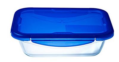 Bo&icirc;te rectangle en verre avec couvercle 24 x 18 cm transparent