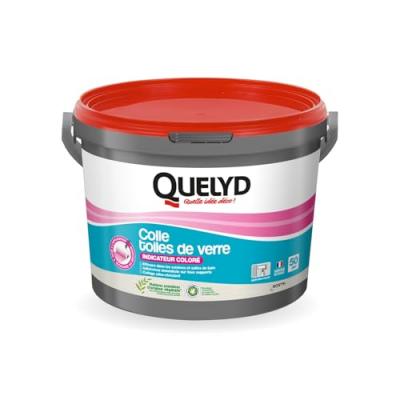 Colle toile de verre Quelyd p&acirc;te avec indicateur color&eacute; 10kg