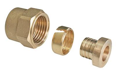 Raccord &agrave; compression - &eacute;crou tournant 15/21 - per &Oslash;16 - chrome