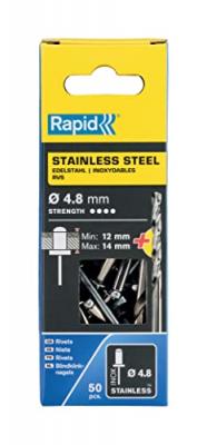 Lot de 50 rivets inox Diam.4.8 x H.18 mm - Rapid