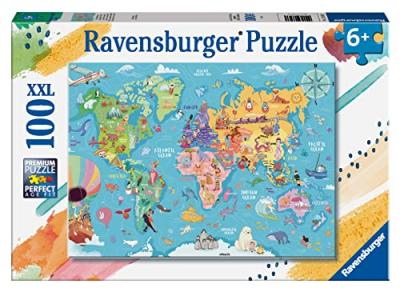 Puzzle Ravensburger XXL La carte du monde 100 pi&egrave;ces