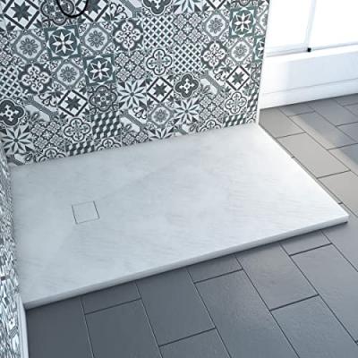 AURLANE receveur stone 2 blanc 80x120 / white stone smc 80x120