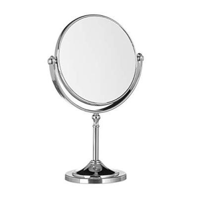 Miroir de maquillage grossissant &agrave; poser Relaxdays - Argent - Double face - 28x18x10 cm