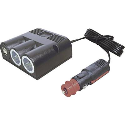 R&eacute;partiteur allume cigare avec 2 ports USB ProCar