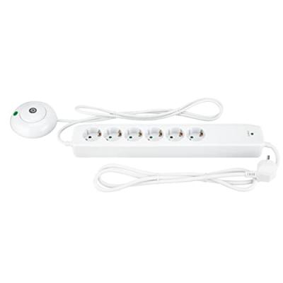Rev Multiple Socket Outlet 6 Fold 1.5 M With Foot Switch Blanc