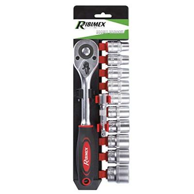 Kit 11 pi&egrave;ces cliquet + douilles 1/2"" - PRKOUT11/S - Ribitech