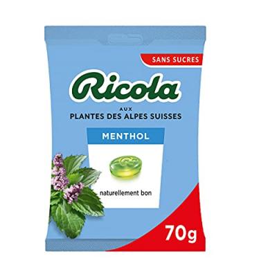 Bonbons Suisses aux plantes sans sucre, go&ucirc;t menthol
