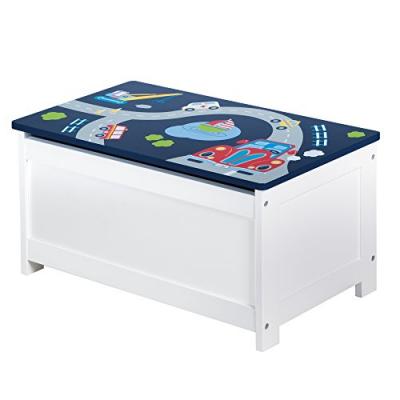 Roba coffre de rangement pour jouets racer bleu 60x32x30 cm mdf 424428